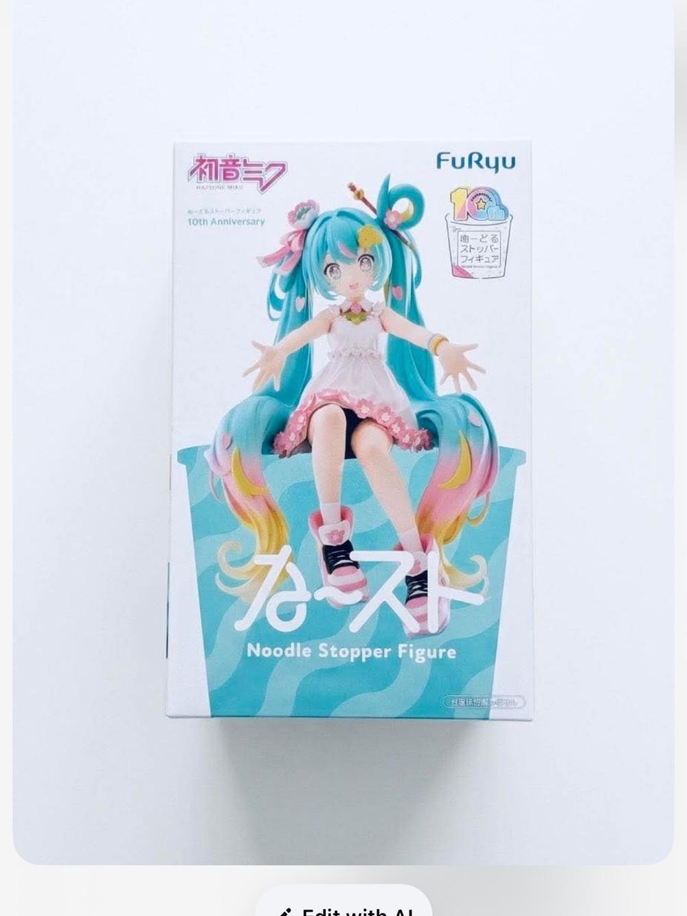 FuRyu Hatsune Miku Noodle Stopper Figure - Teal & Pink